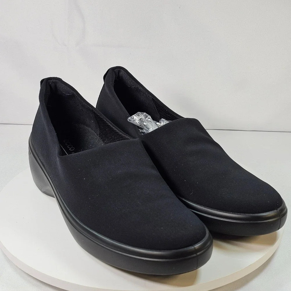 ECCO Soft 7 Wedge‎ Danish Design Black Slip On Sneakers Women Size 40 Comfort
